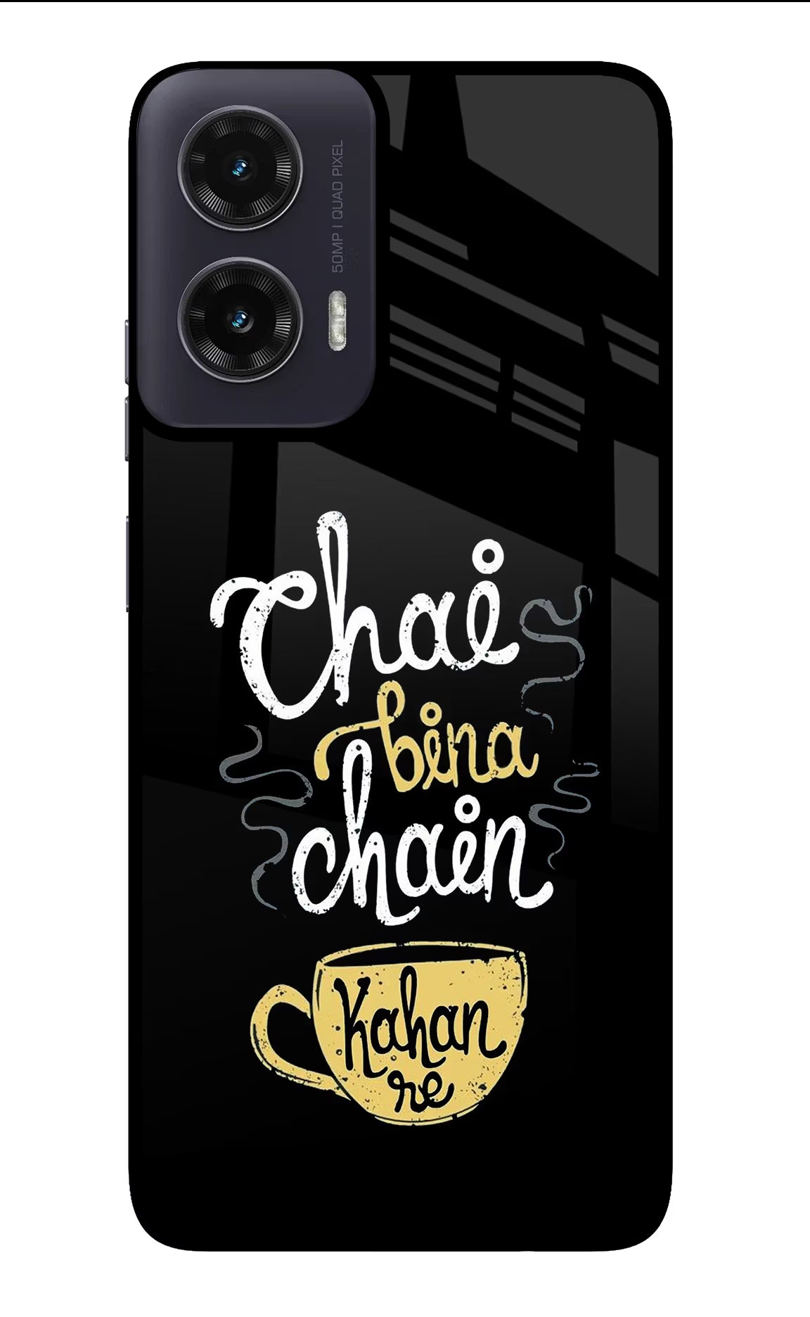 Chai Bina Chain Kaha Re Moto G35 5G Glass Case Back Cover by Casekaro