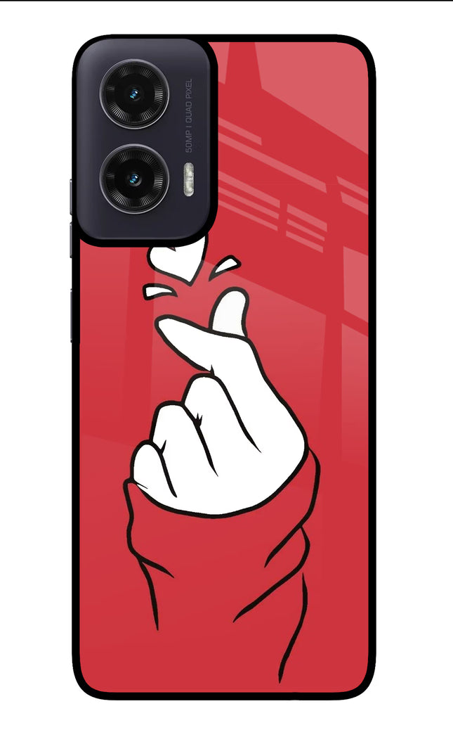Korean Love Sign Moto G35 5G Glass Case Back Cover by Casekaro