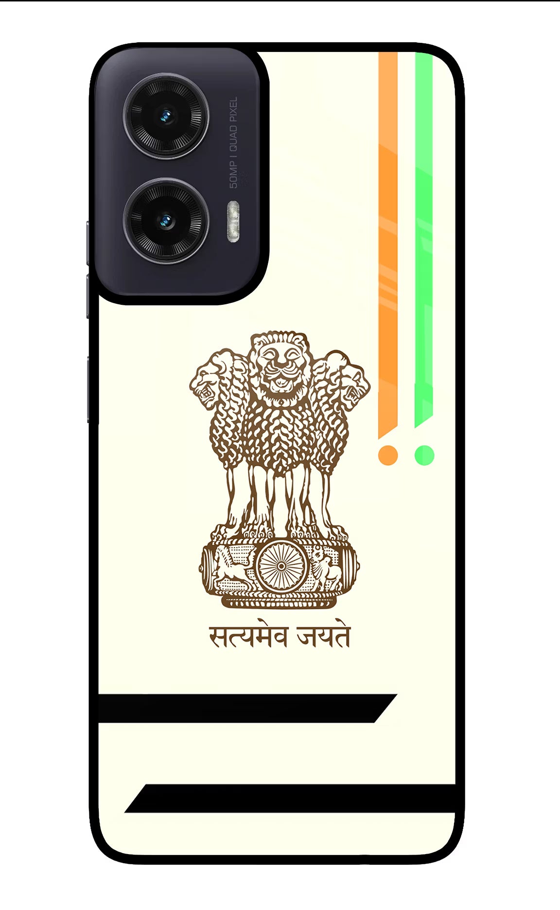 Satyamev Jayate Brown Logo Moto G35 5G Glass Case Back Cover by Casekaro