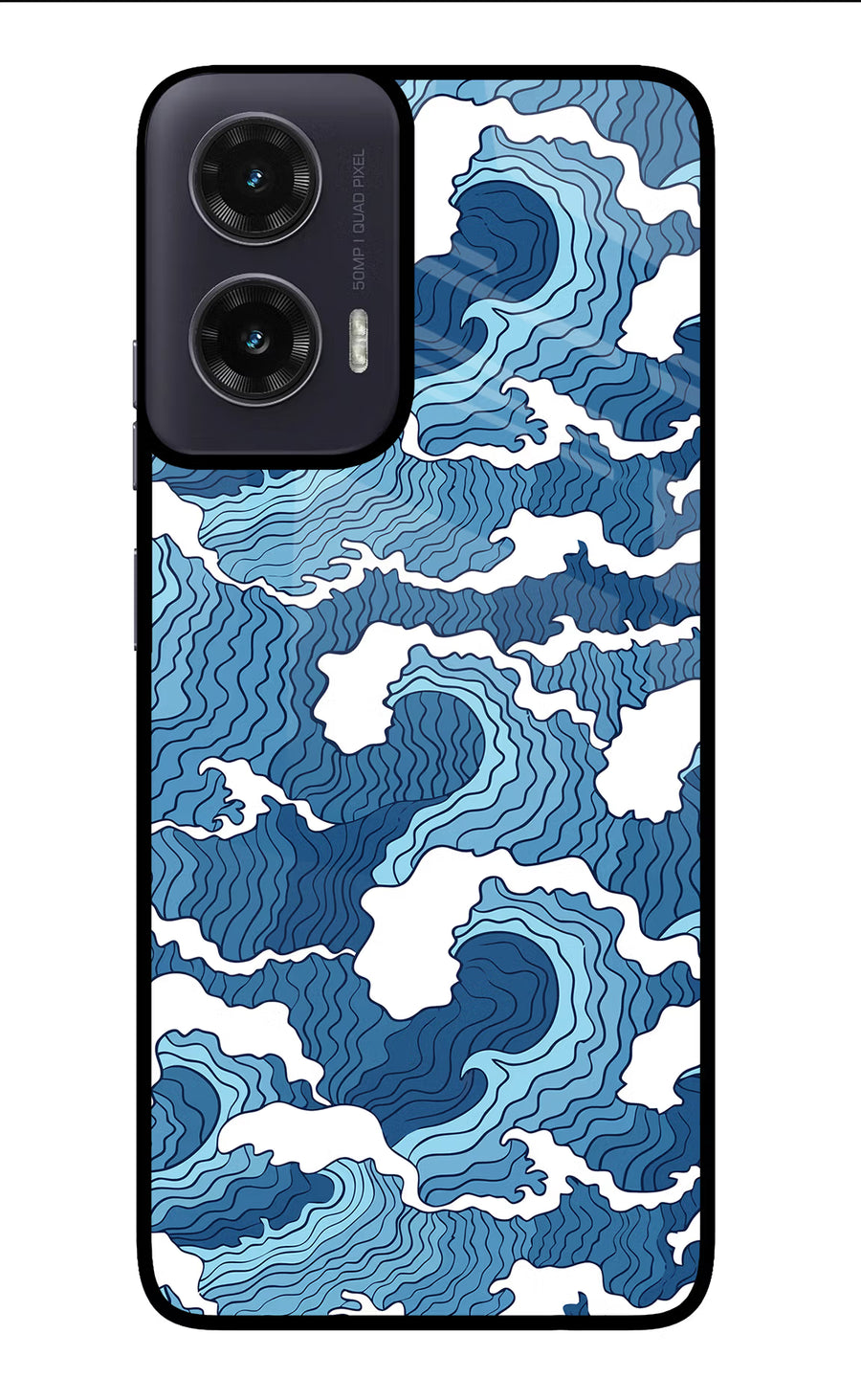 Blue Waves Moto G35 5G Back Cover, Glass case