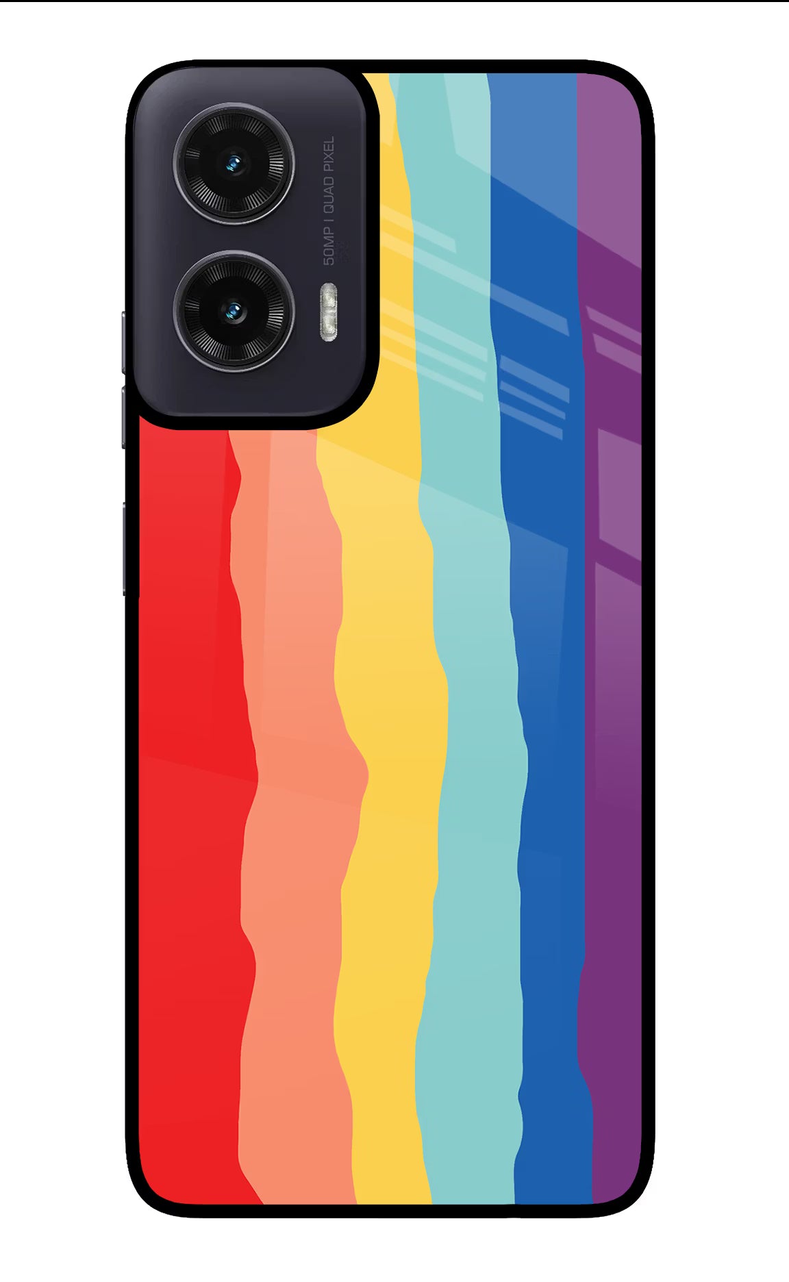 Rainbow Moto G35 5G Glass Case Back Cover by Casekaro
