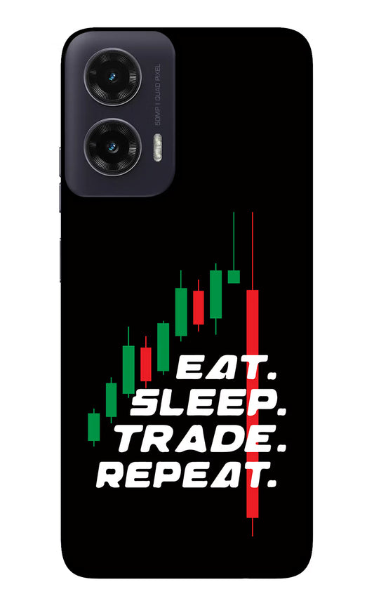 Eat Sleep Trade Repeat Moto G35 5G Glass Case