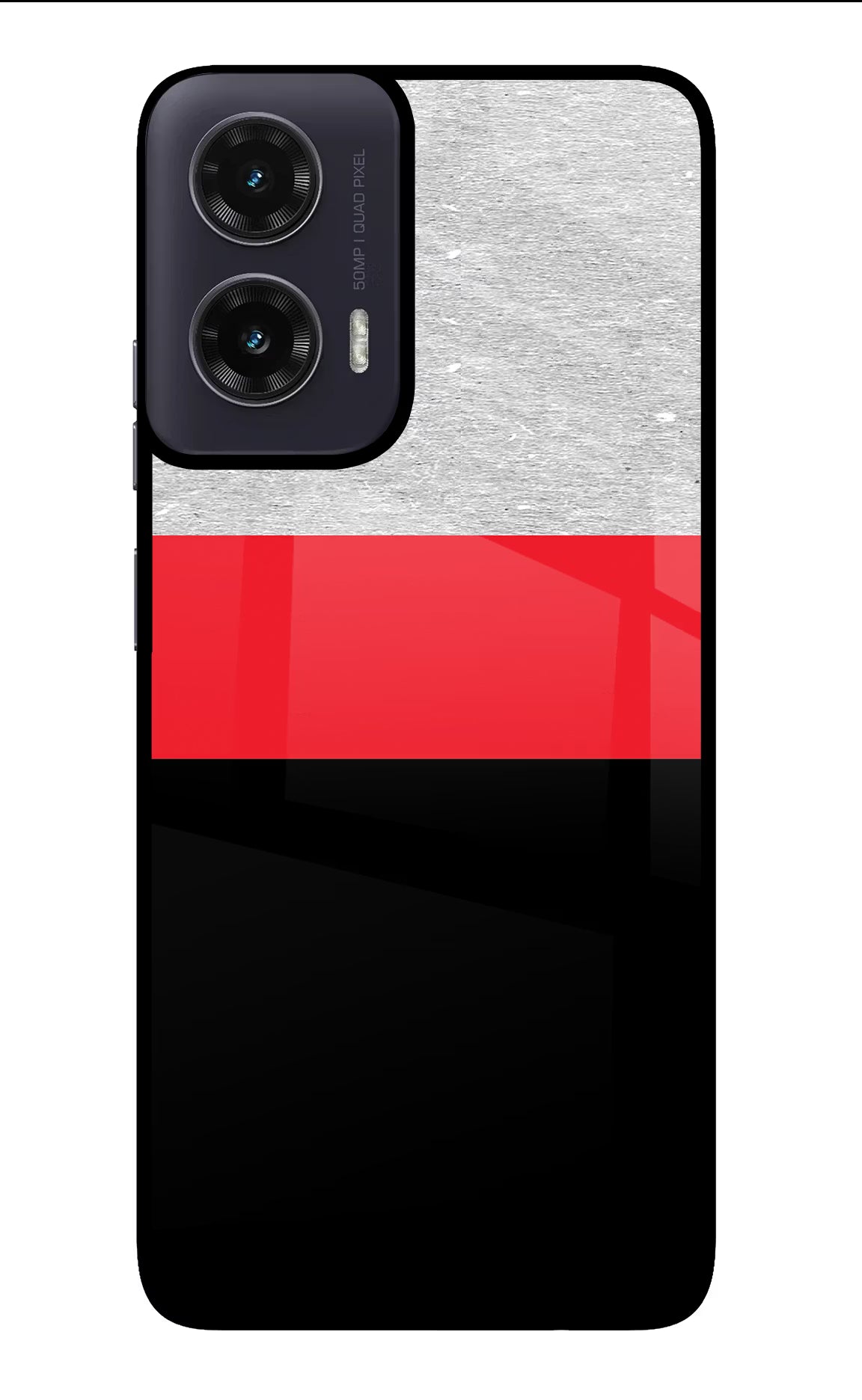 Tri Color Pattern Moto G35 5G Glass Case Back Cover by Casekaro