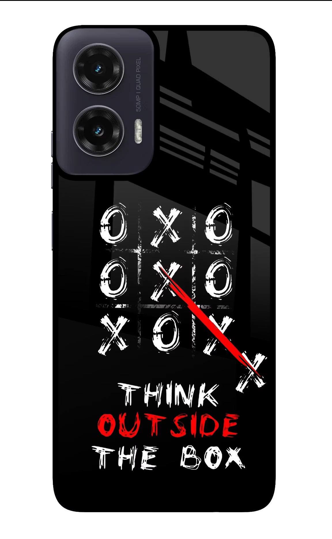 Think out of the BOX Moto G35 5G Glass Case Back Cover by Casekaro