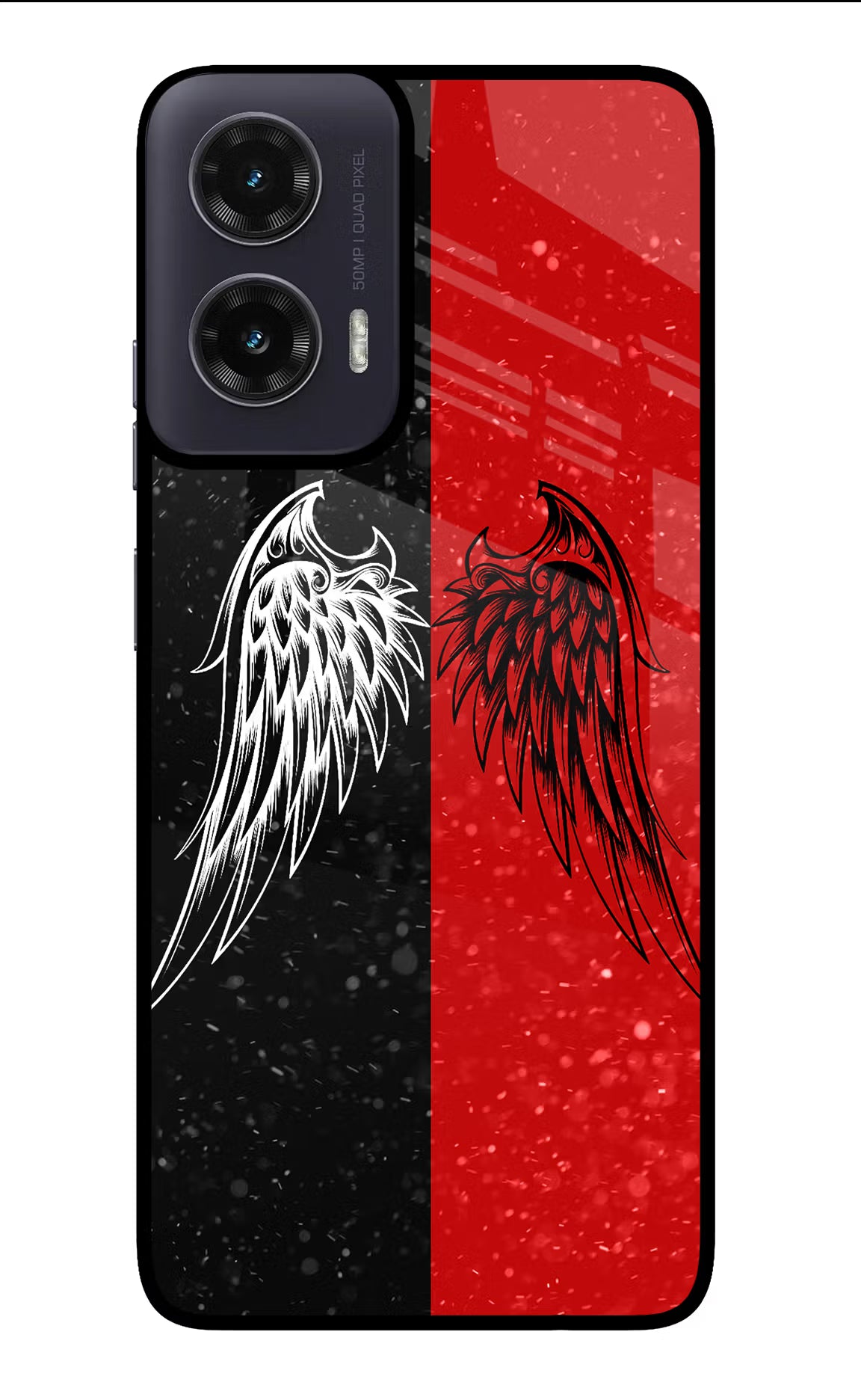Wings Moto G35 5G Glass Case Back Cover by Casekaro