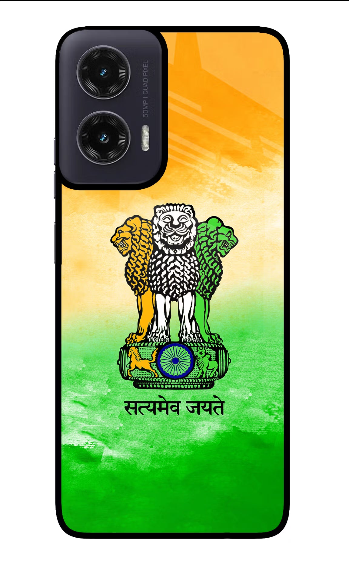 Satyamev Jayate Flag Moto G35 5G Glass Case Back Cover by Casekaro