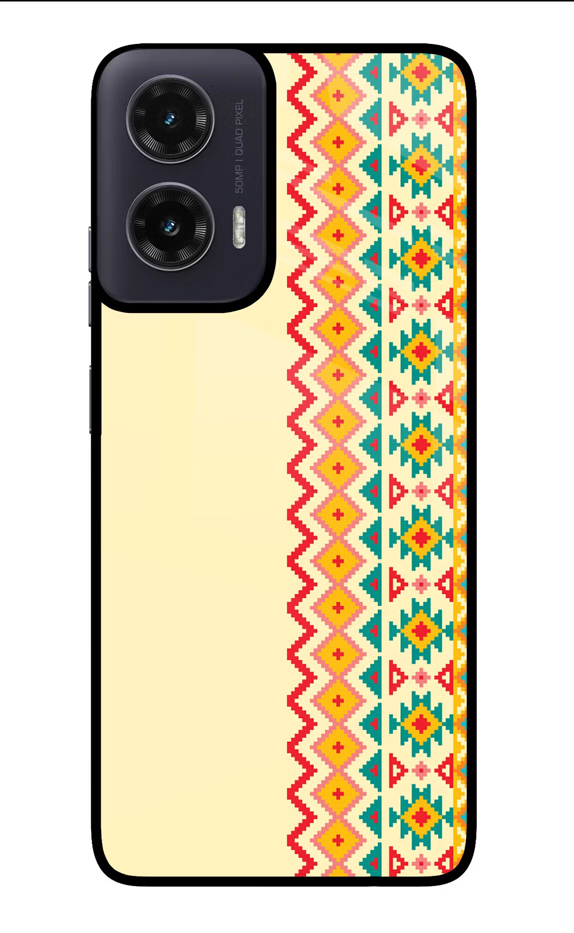 Ethnic Seamless Moto G35 5G Glass Case Back Cover by Casekaro