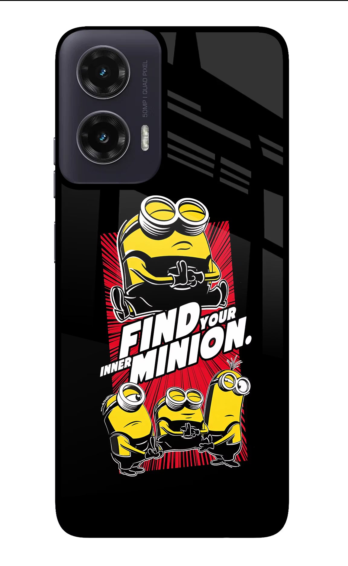 Find your inner Minion Moto G35 5G Glass Case Back Cover by Casekaro
