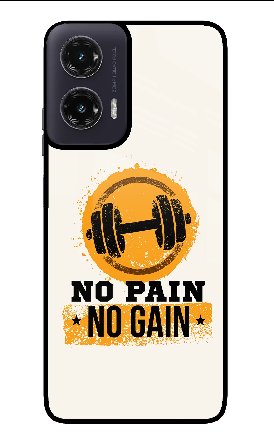 No Pain No Gain Moto G35 5G Glass Case Back Cover by Casekaro