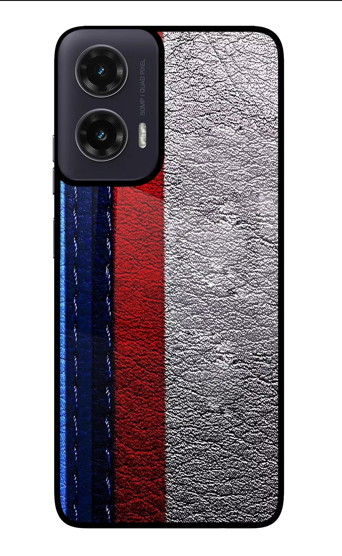 BMW Stripes Moto G35 5G Glass Case Back Cover by Casekaro