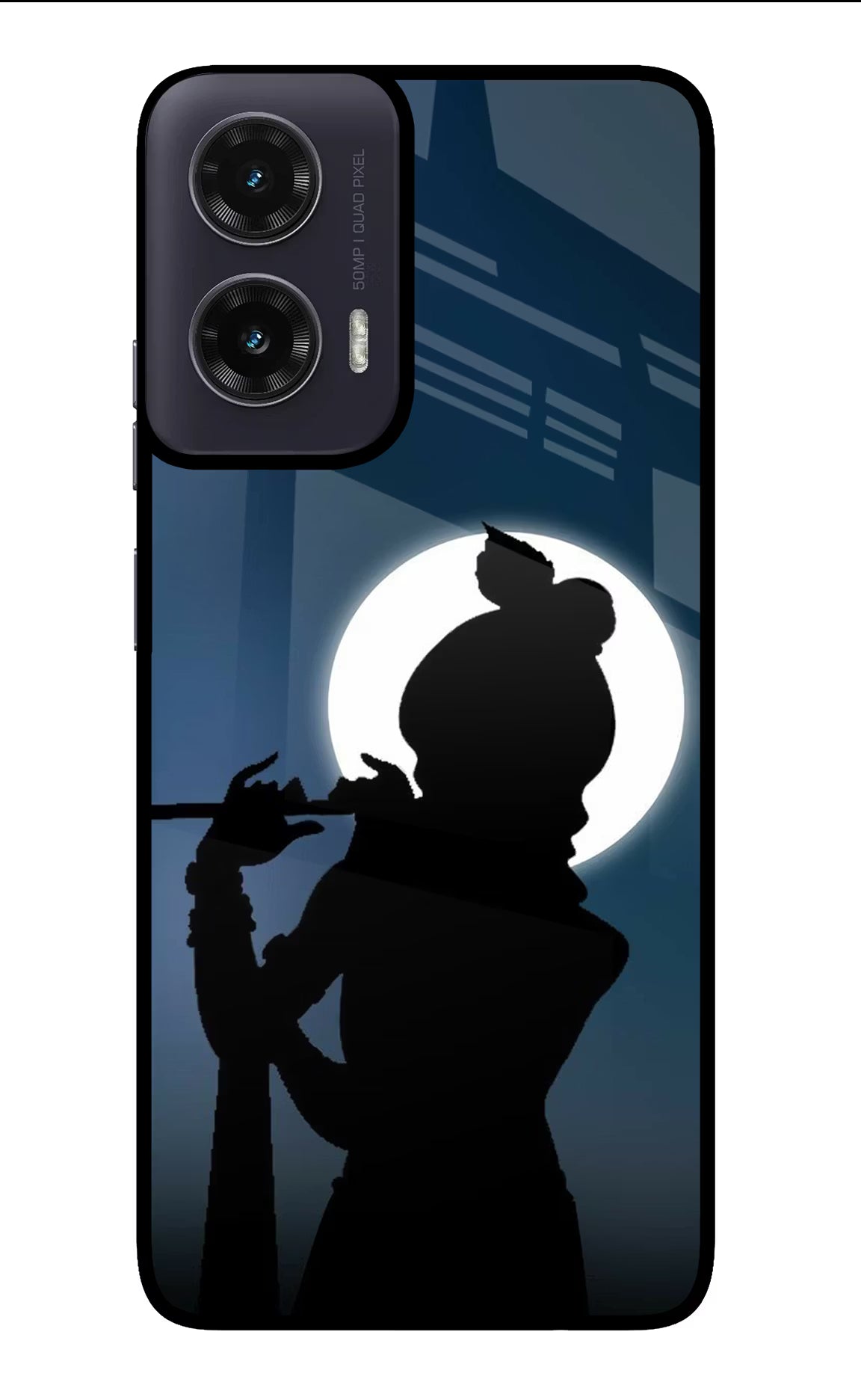 Shri Krishna Silhouette Moto G35 5G Glass Case Back Cover by Casekaro