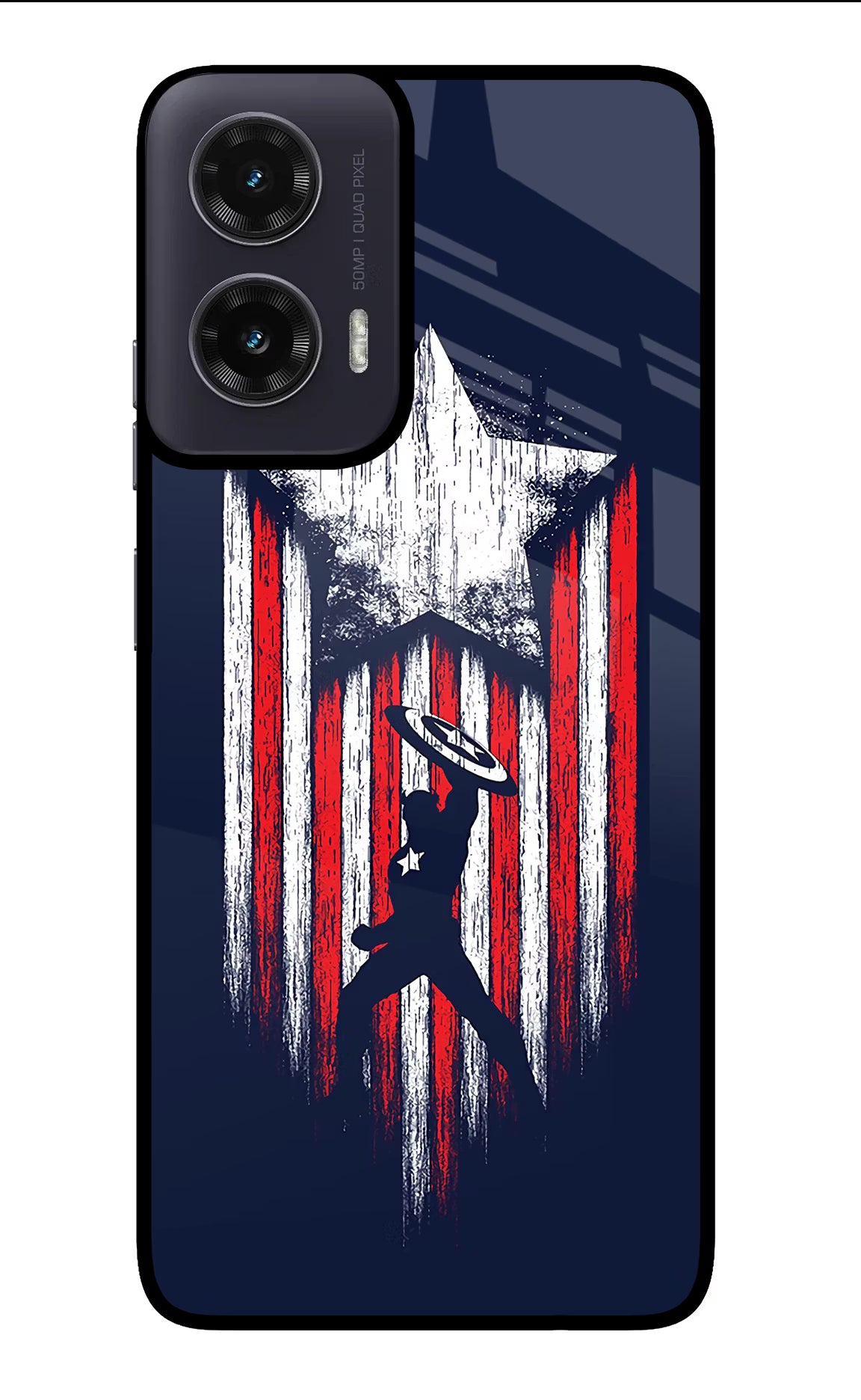 Captain America Marvel Art Moto G35 5G Glass Case Back Cover by Casekaro