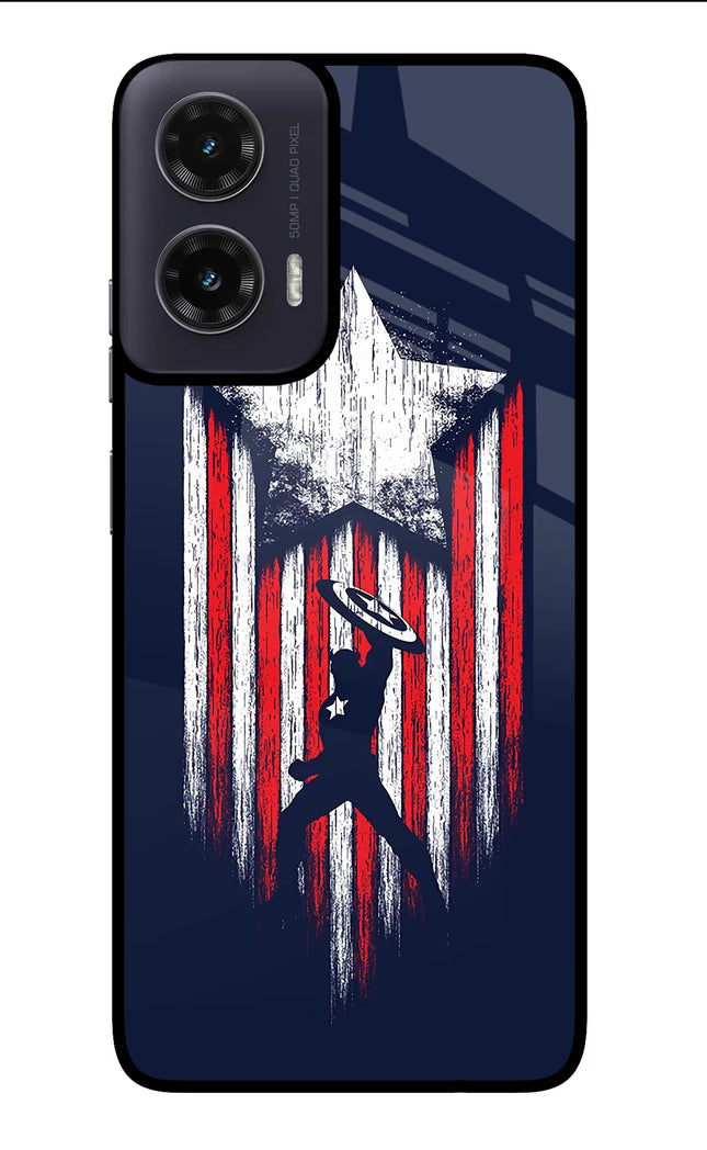 Captain America Marvel Art Moto G35 5G Glass Case Back Cover by Casekaro