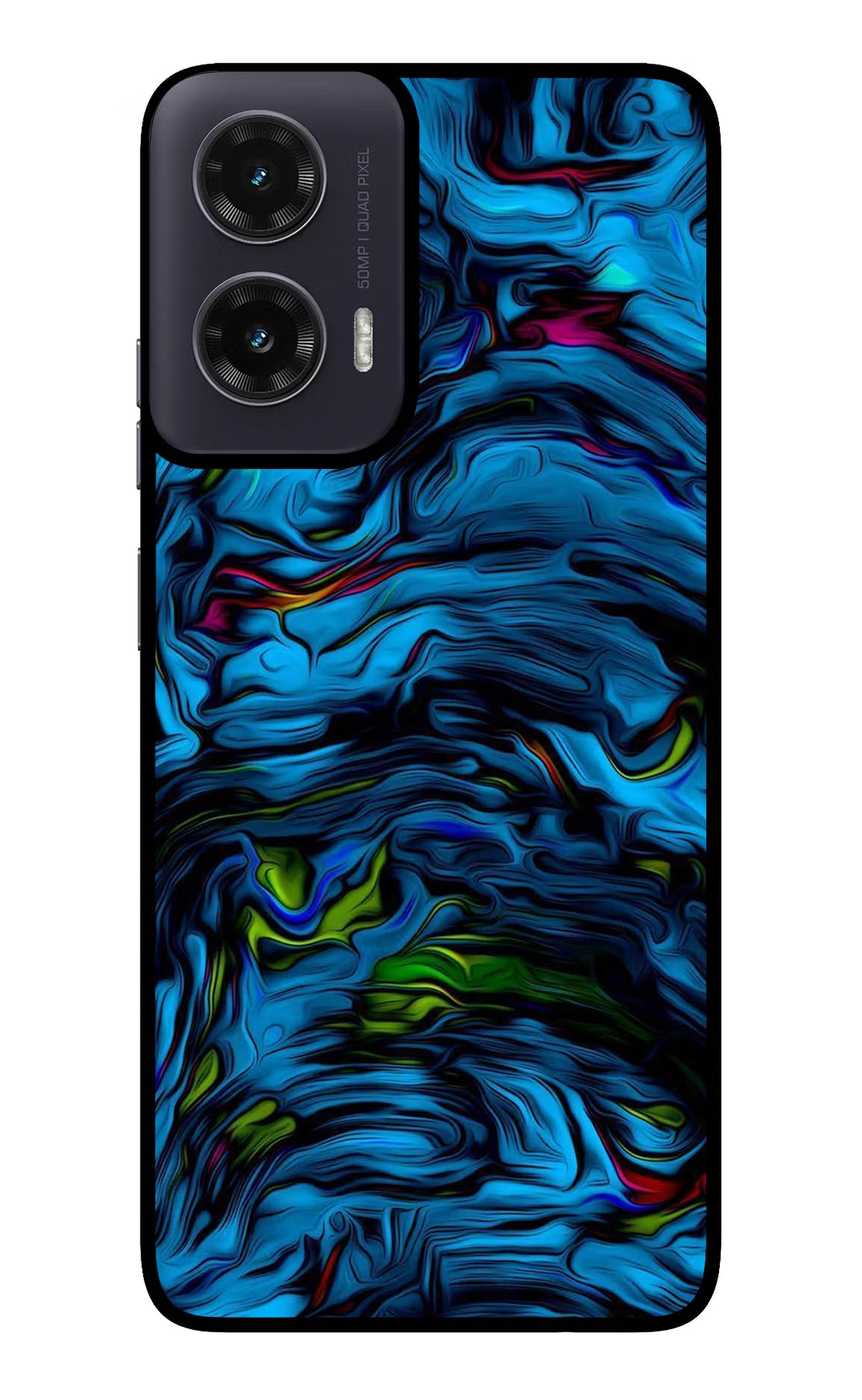 Dark Blue Abstract Moto G35 5G Glass Case