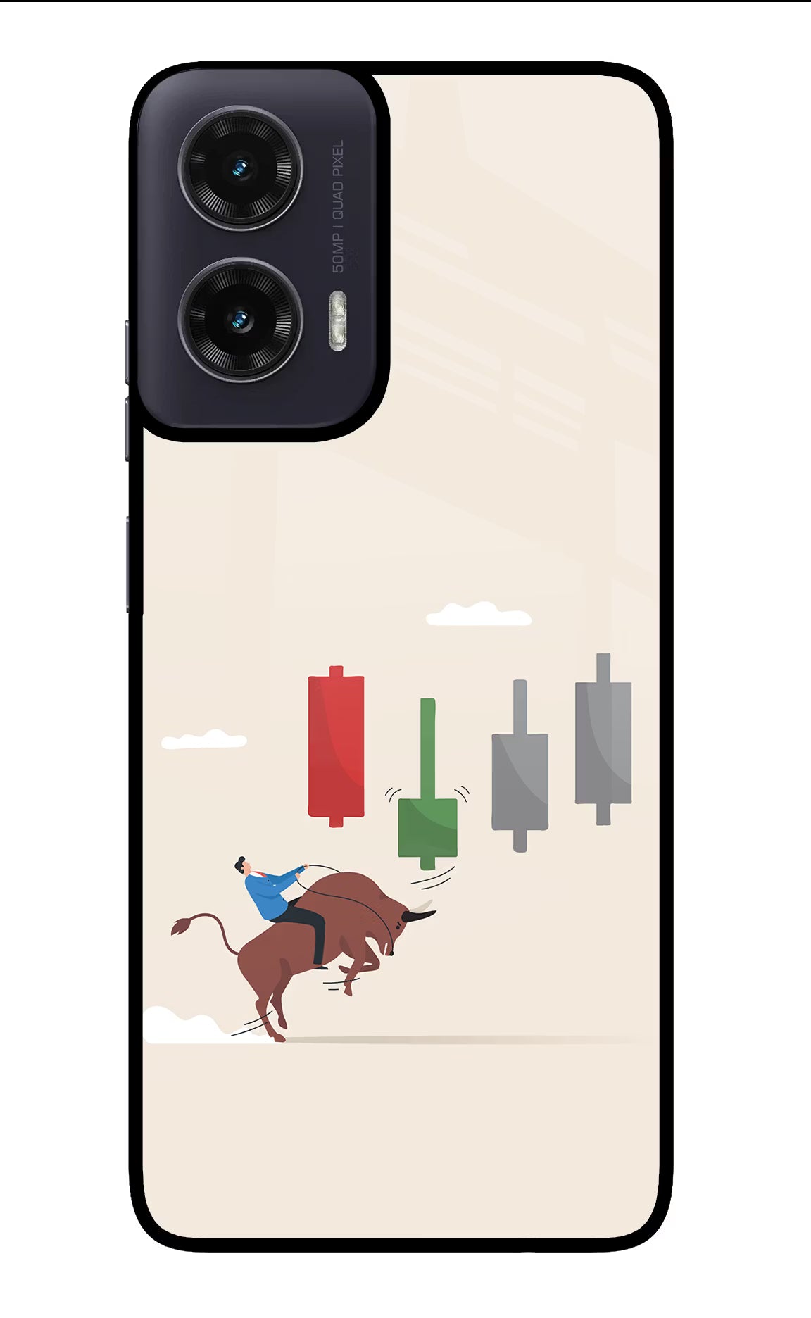Bull Trading Momentum Moto G35 5G Glass Case Back Cover by Casekaro