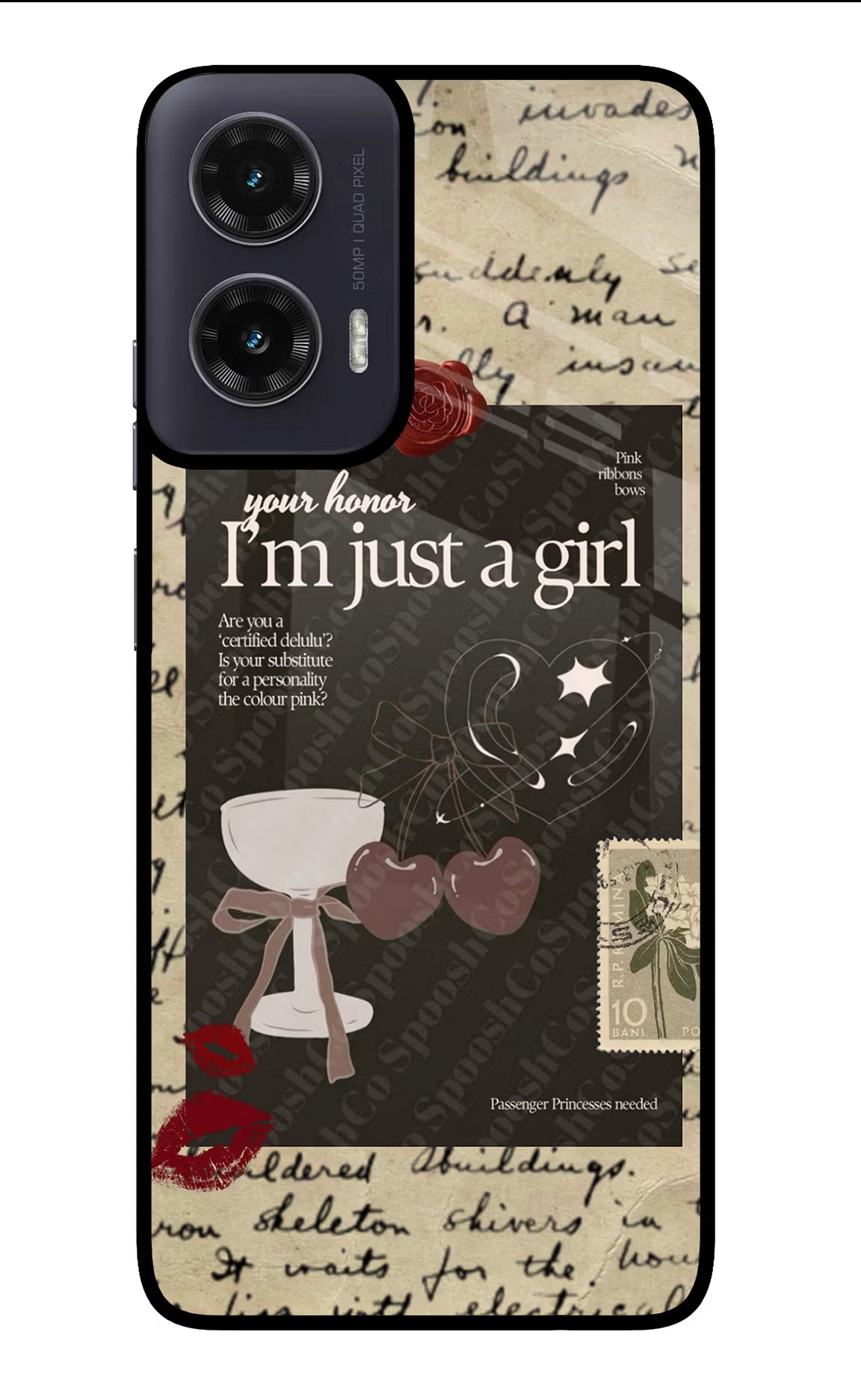 I am just a girl Moto G35 5G Glass Case Back Cover by Casekaro