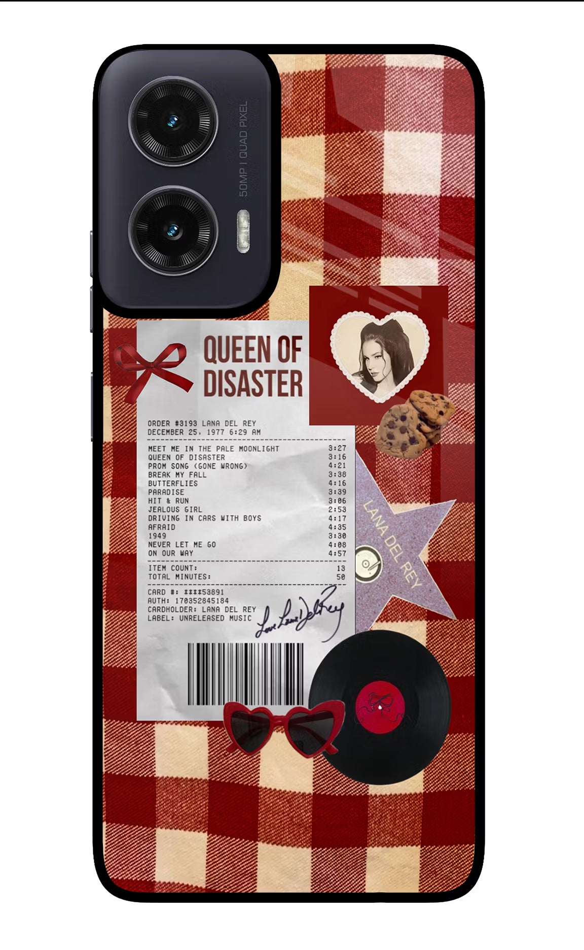 Queen of Disaster Moto G35 5G Glass Case Back Cover by Casekaro