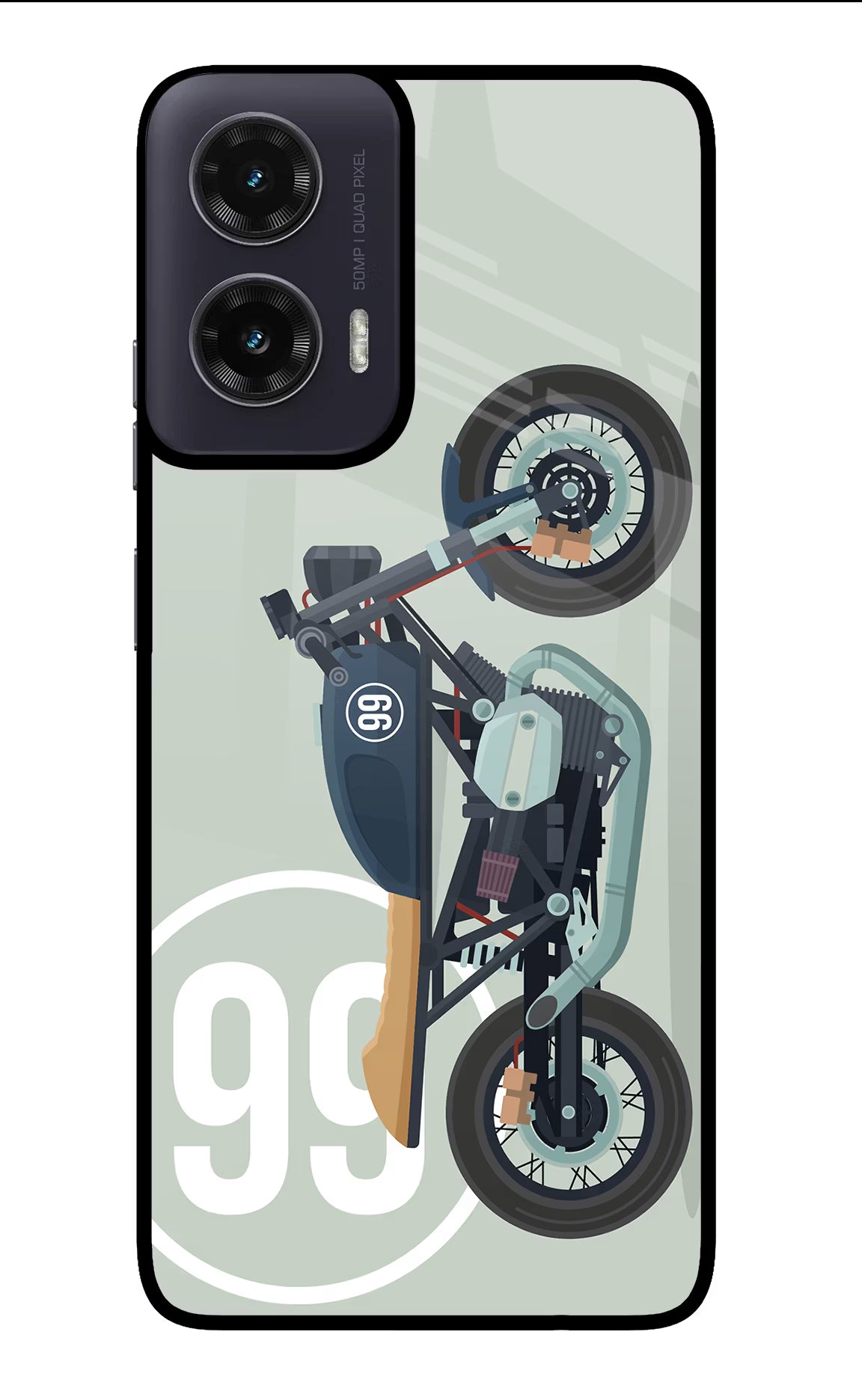 Classic Cafe Racer 99 Moto G35 5G Glass Case Back Cover by Casekaro