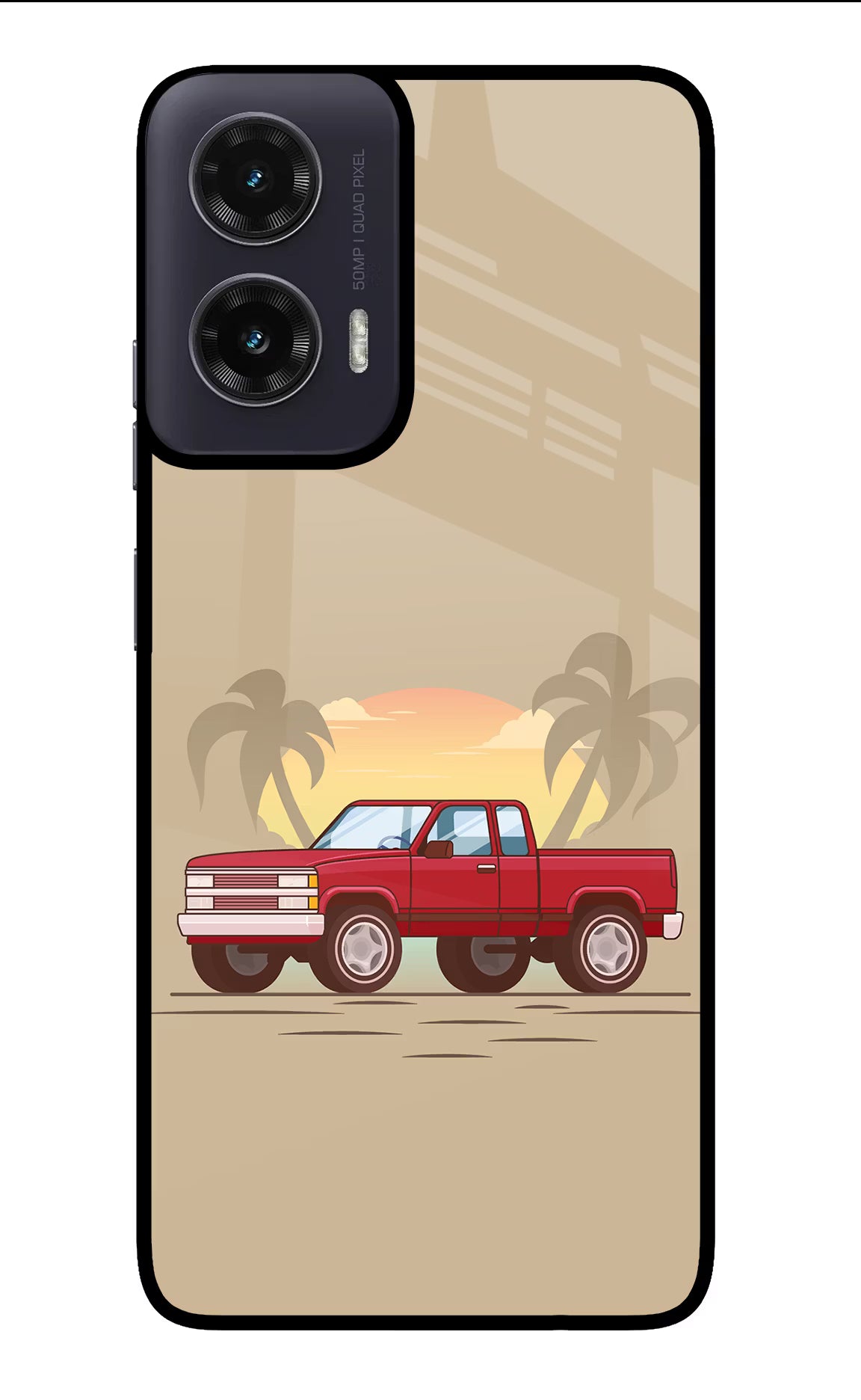 Desert Classic Drive Moto G35 5G Glass Case Back Cover by Casekaro
