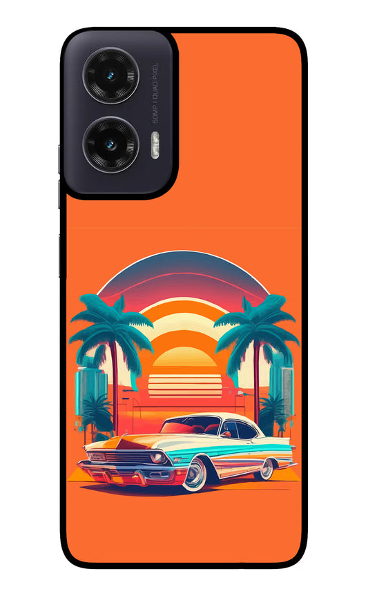 Palm Drive 80s Moto G35 5G Glass Case