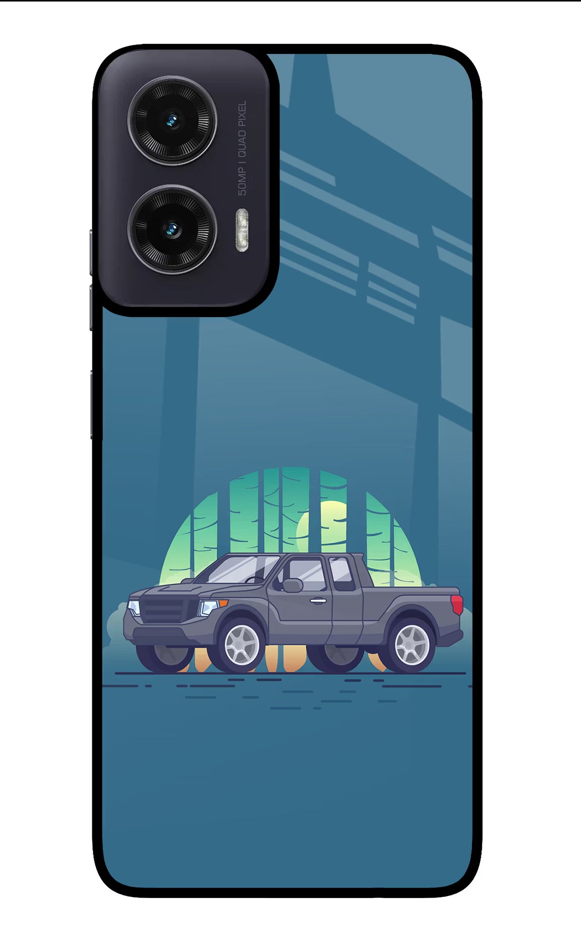 Retro Garage Vibe Moto G35 5G Glass Case Back Cover by Casekaro