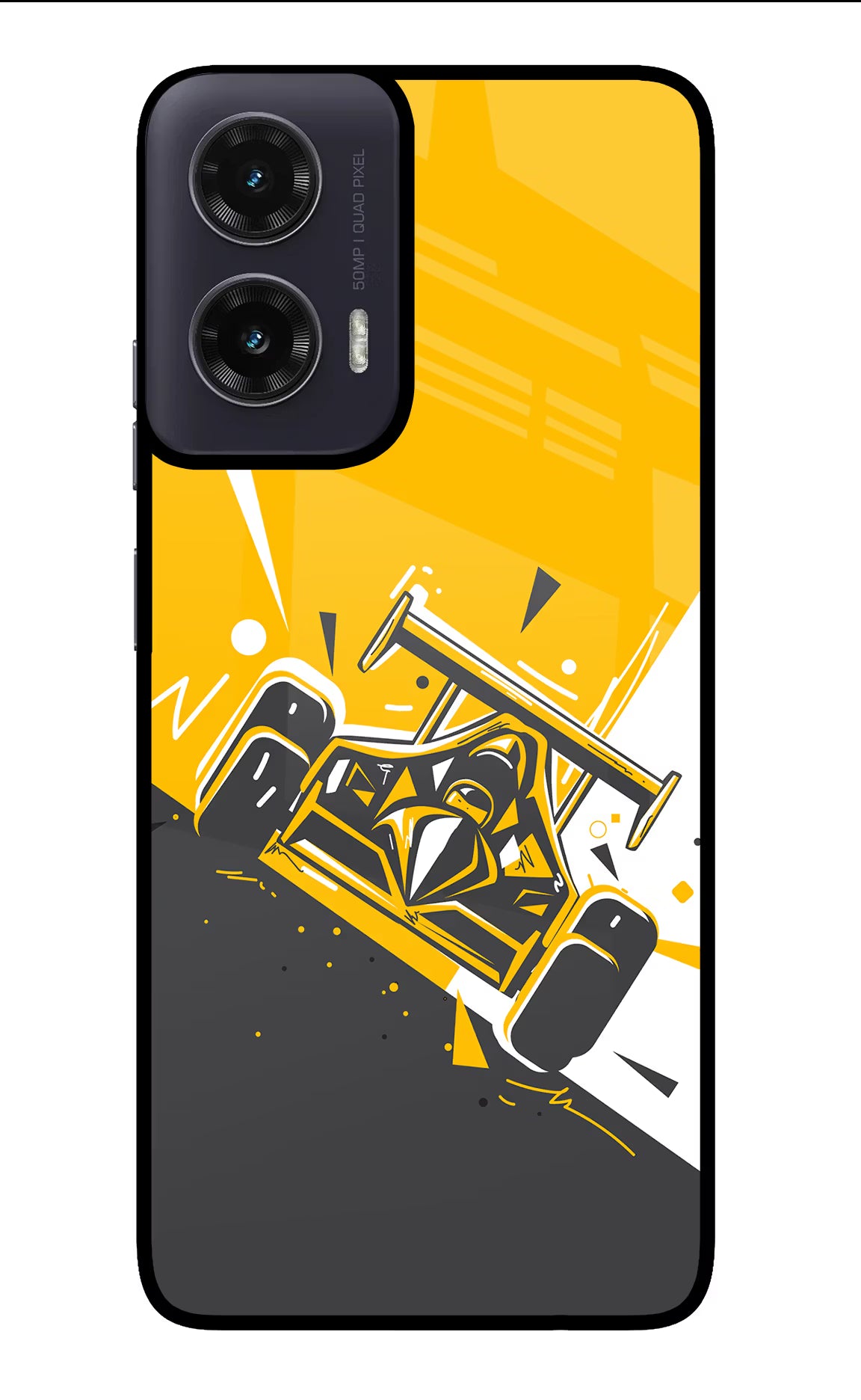 Track King Moto G35 5G Glass Case Back Cover by Casekaro