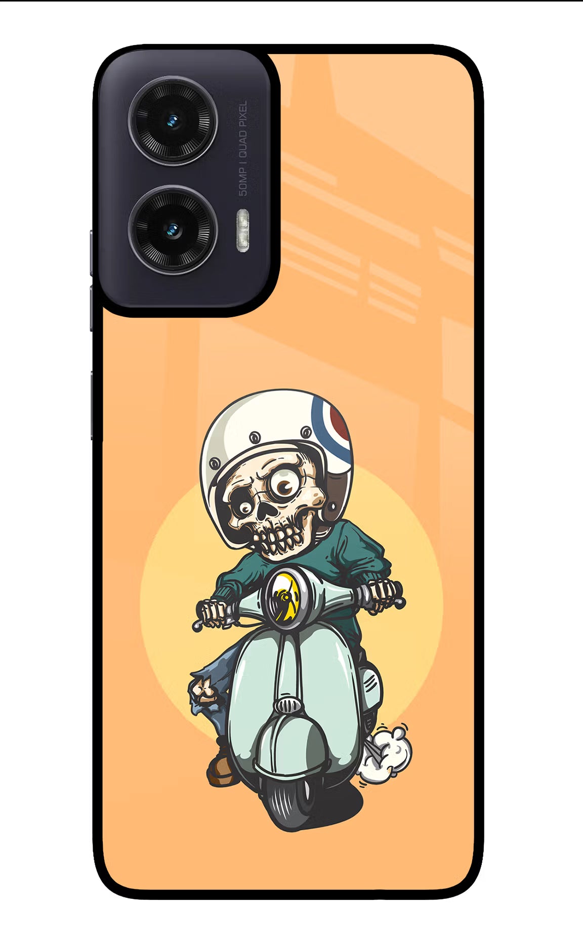 Undead Biker Moto G35 5G Glass Case Back Cover by Casekaro