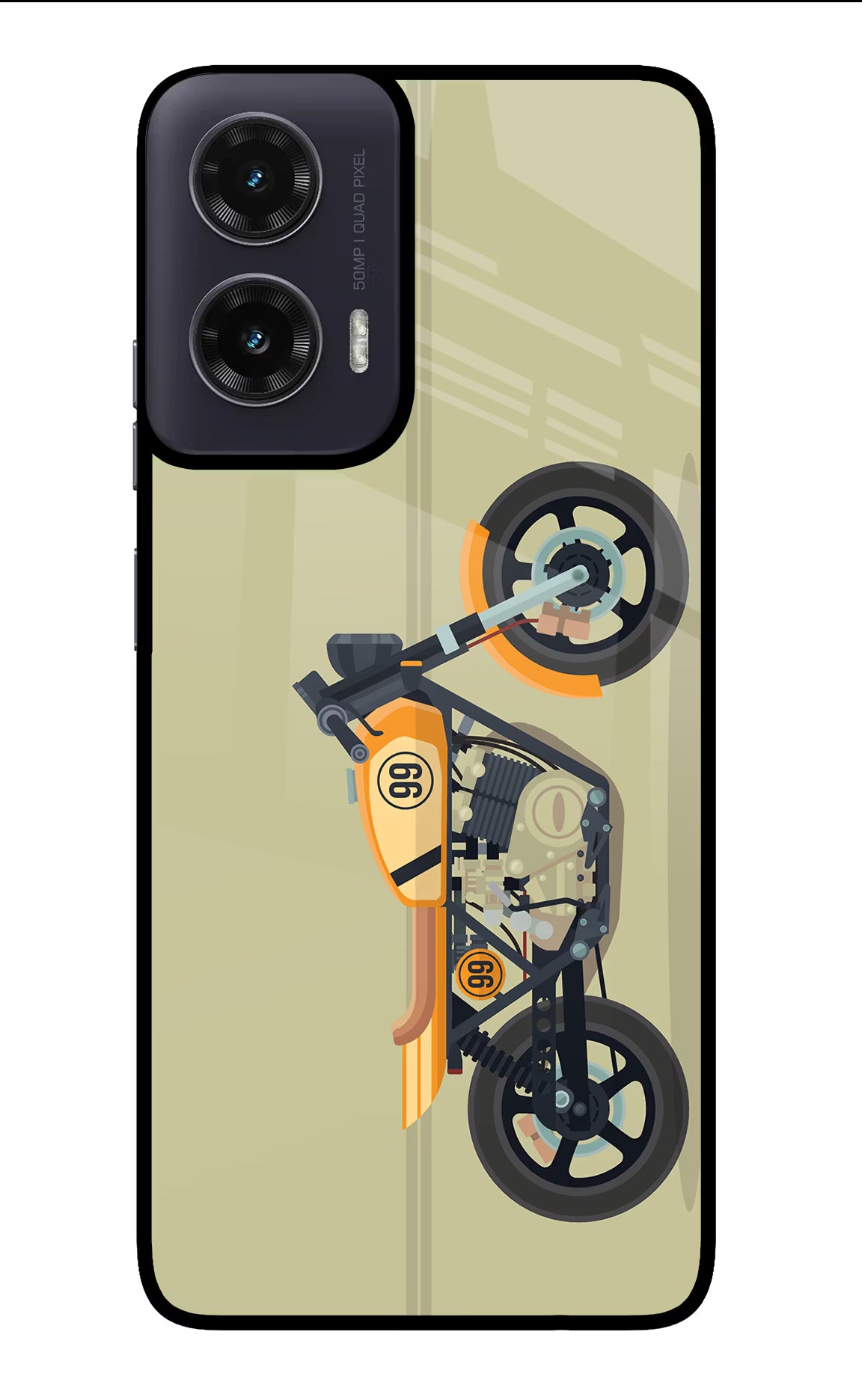Vertical Speedster Moto G35 5G Glass Case Back Cover by Casekaro