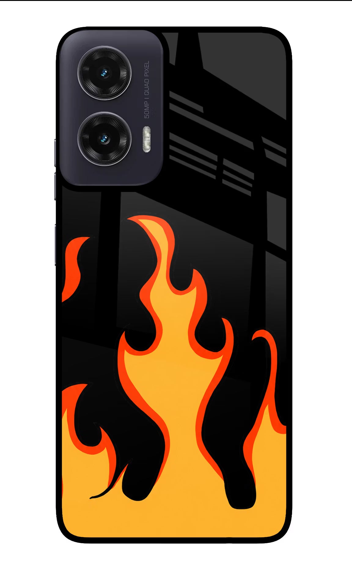Fired Up – Black Moto G35 5G Glass Case
