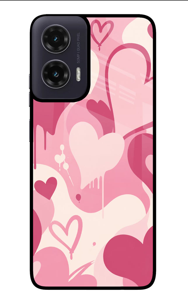 Hearty case Moto G35 5G Glass Case Back Cover by Casekaro