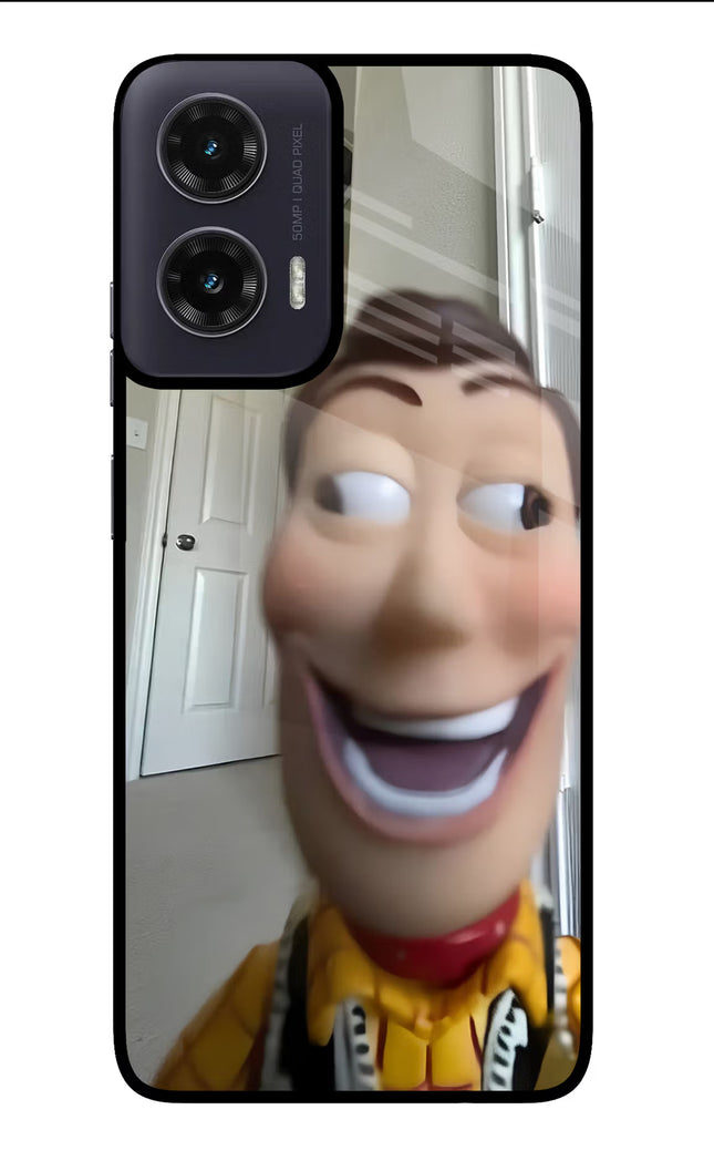 Side Eye Woody Moto G35 5G Glass Case Back Cover by Casekaro
