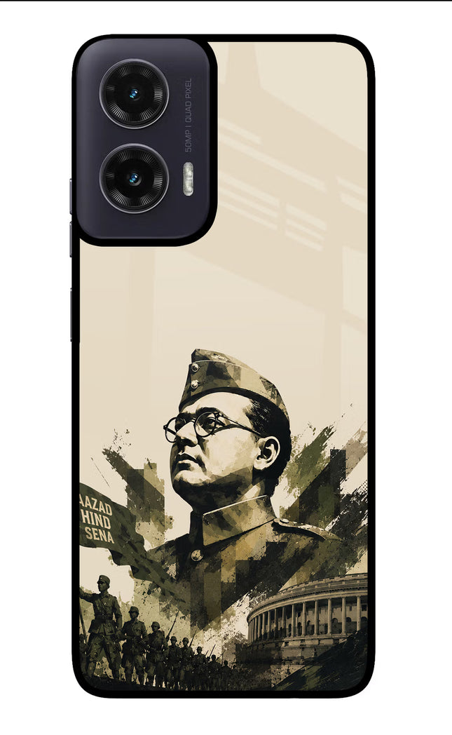 Netaji Rising Moto G35 5G Glass Case Back Cover by Casekaro