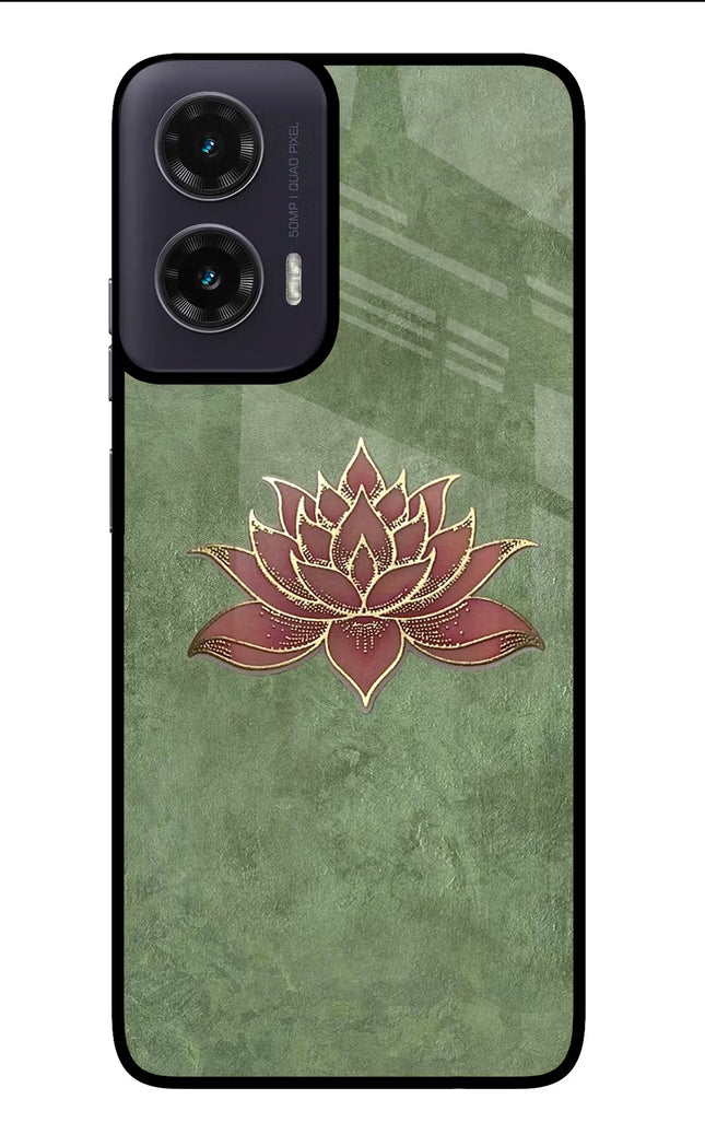 Lotus Grace Moto G35 5G Glass Case Back Cover by Casekaro