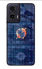 Koi Blue Moto G35 5G Glass Case Back Cover by Casekaro