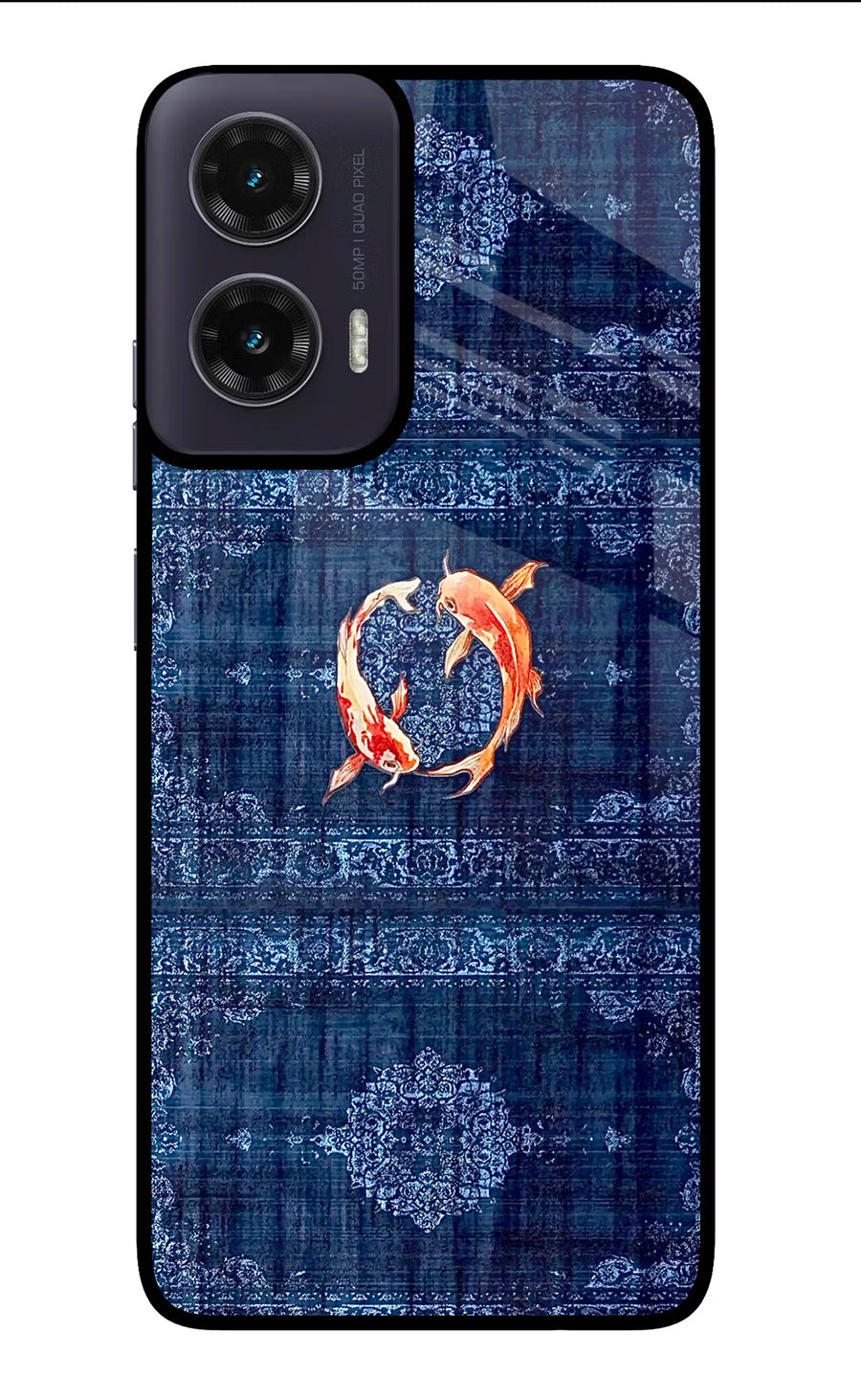 Koi Blue Moto G35 5G Back Cover, Glass case