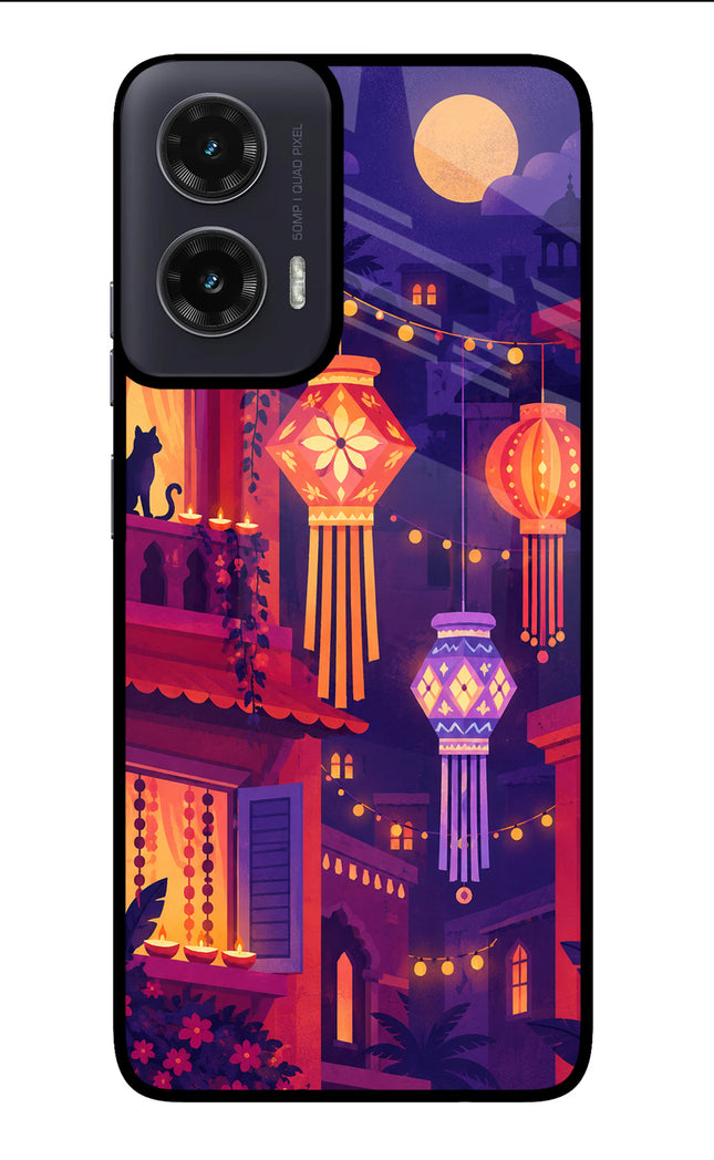 Lantern Lane Moto G35 5G Glass Case Back Cover by Casekaro