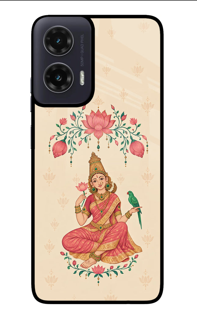 Goddess Lakshmi Moto G35 5G Glass Case Back Cover by Casekaro