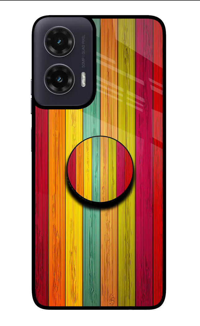 Multicolor Wooden Moto G35 5G Pop Case by Casekaro