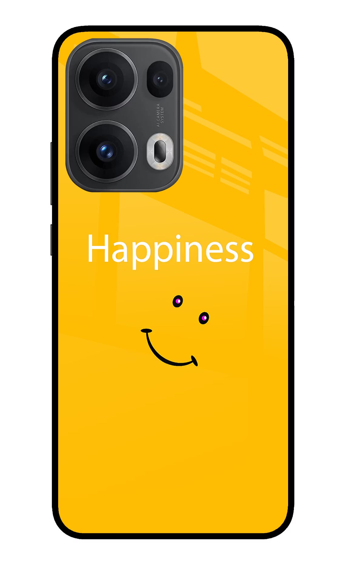 Happiness With Smiley Oppo Reno13 Pro 5G Glass Case Back Cover by Casekaro