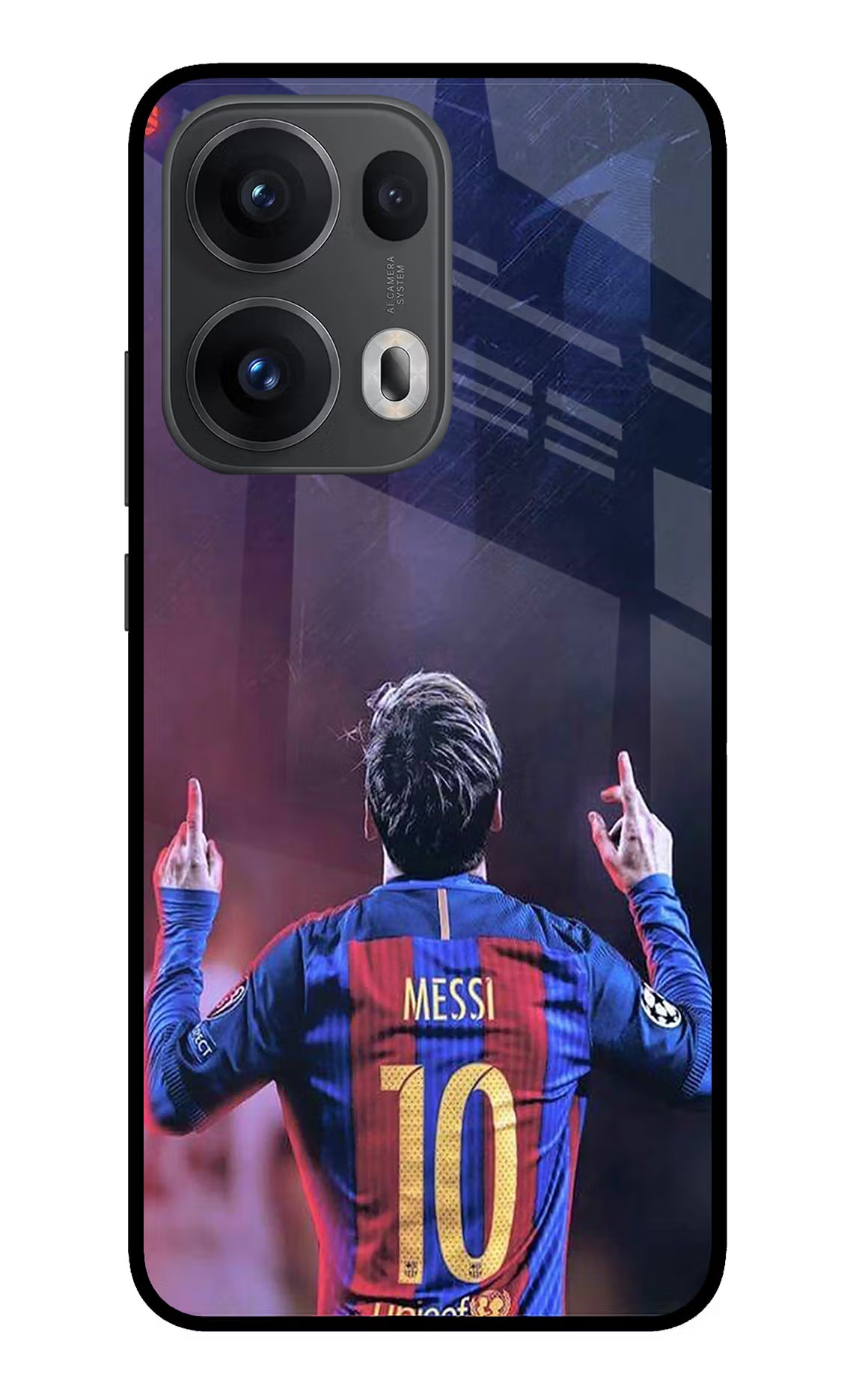 Messi Oppo Reno13 Pro 5G Glass Case Back Cover by Casekaro