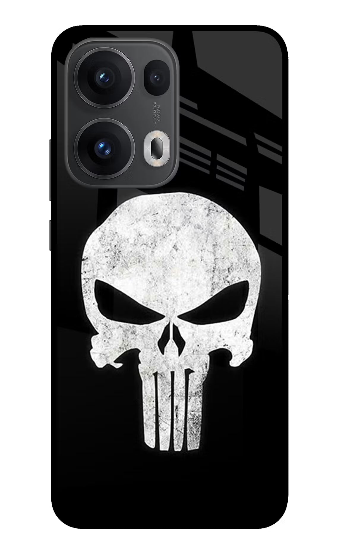 Punisher Skull Oppo Reno13 Pro 5G Glass Case Back Cover by Casekaro