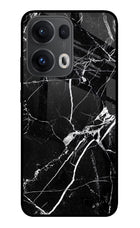 Black Marble Pattern Oppo Reno13 Pro 5G Glass Case