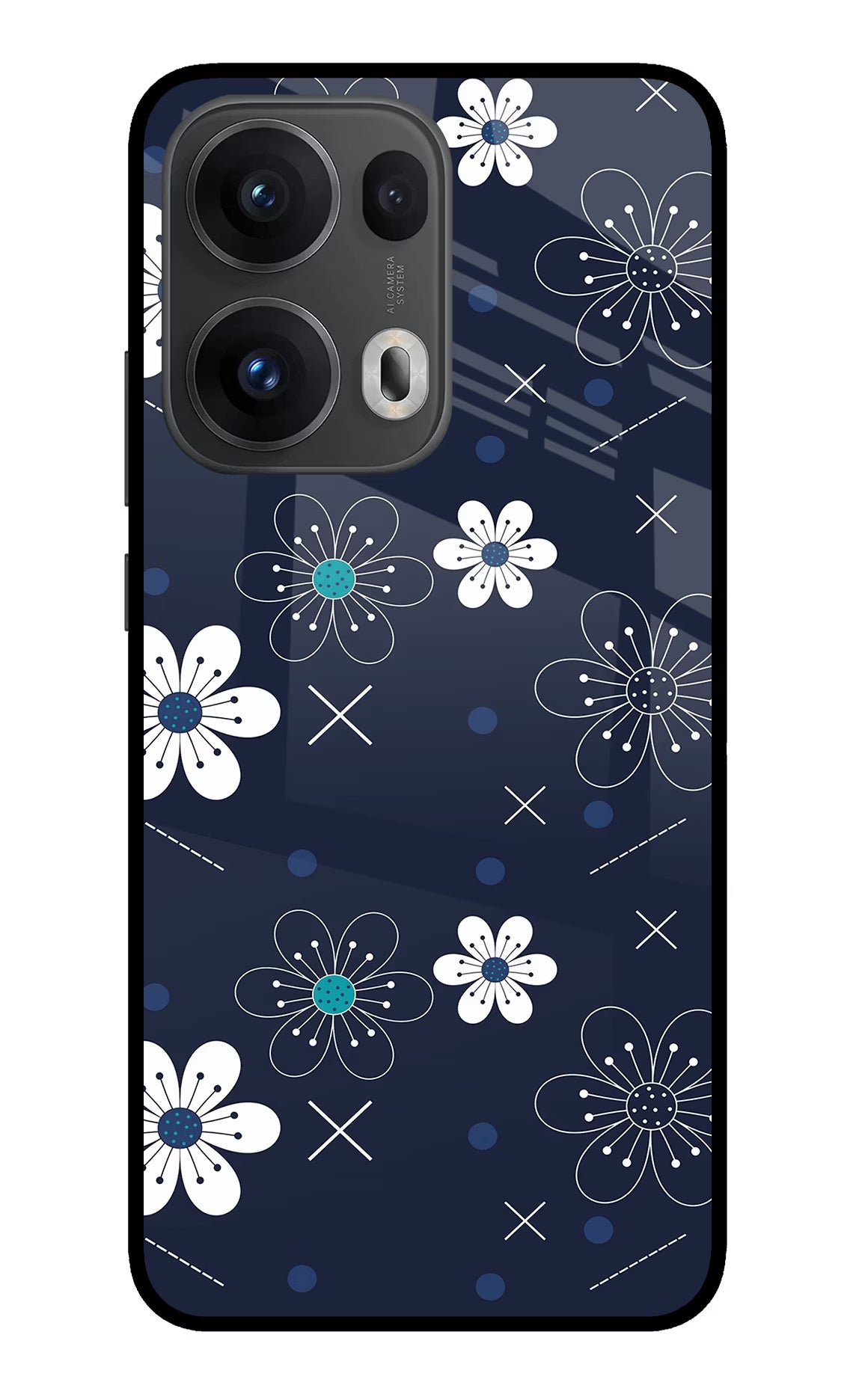 Flowers Oppo Reno13 Pro 5G Glass Case Back Cover by Casekaro