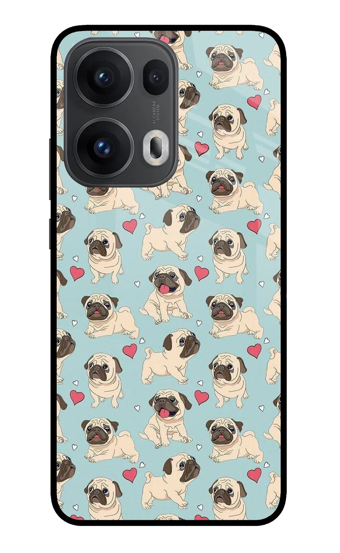 Pug Dog Oppo Reno13 Pro 5G Glass Case Back Cover by Casekaro