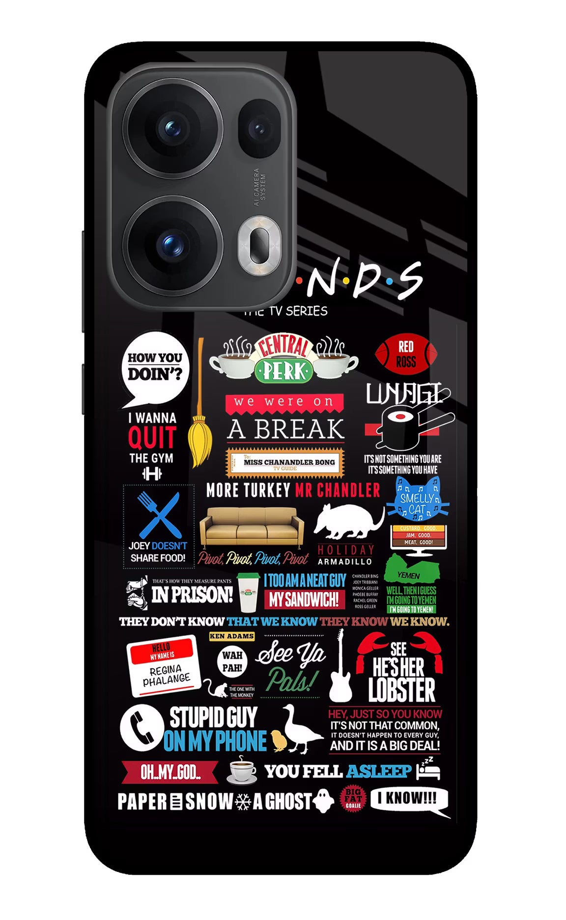 FRIENDS Oppo Reno13 Pro 5G Glass Case Back Cover by Casekaro