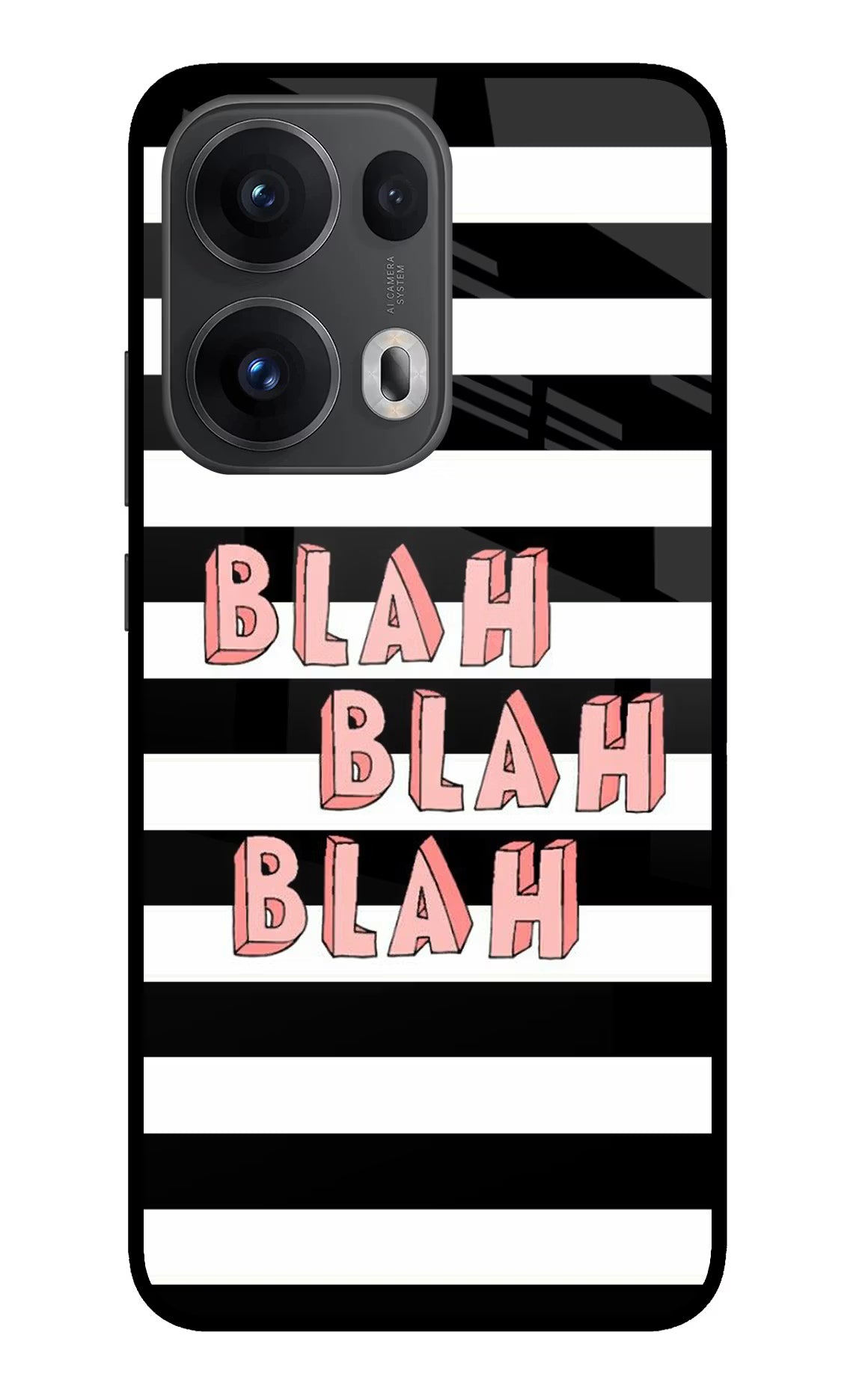 Blah Blah Blah Oppo Reno13 Pro 5G Glass Case Back Cover by Casekaro