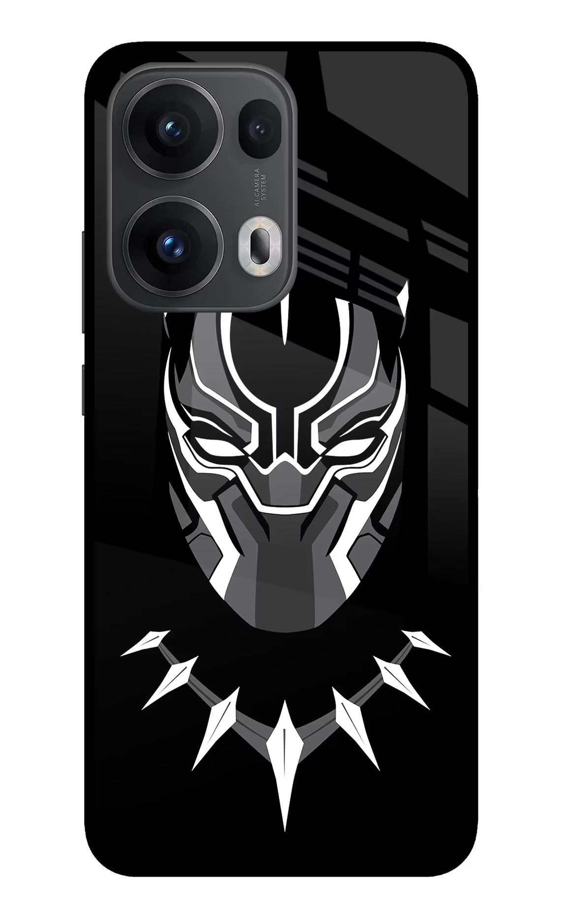 Black Panther Oppo Reno13 Pro 5G Glass Case Back Cover by Casekaro