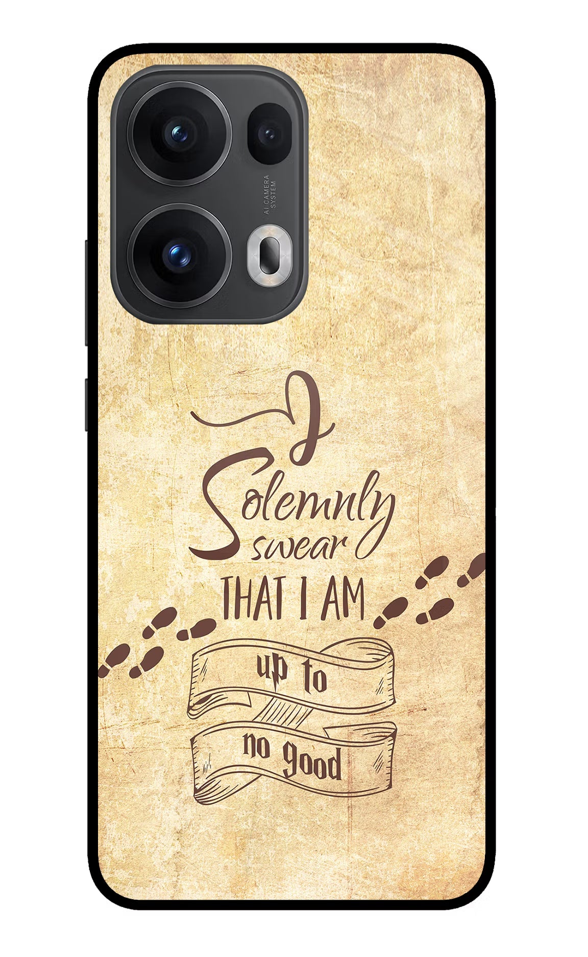 I Solemnly swear that i up to no good Oppo Reno13 Pro 5G Glass Case Back Cover by Casekaro