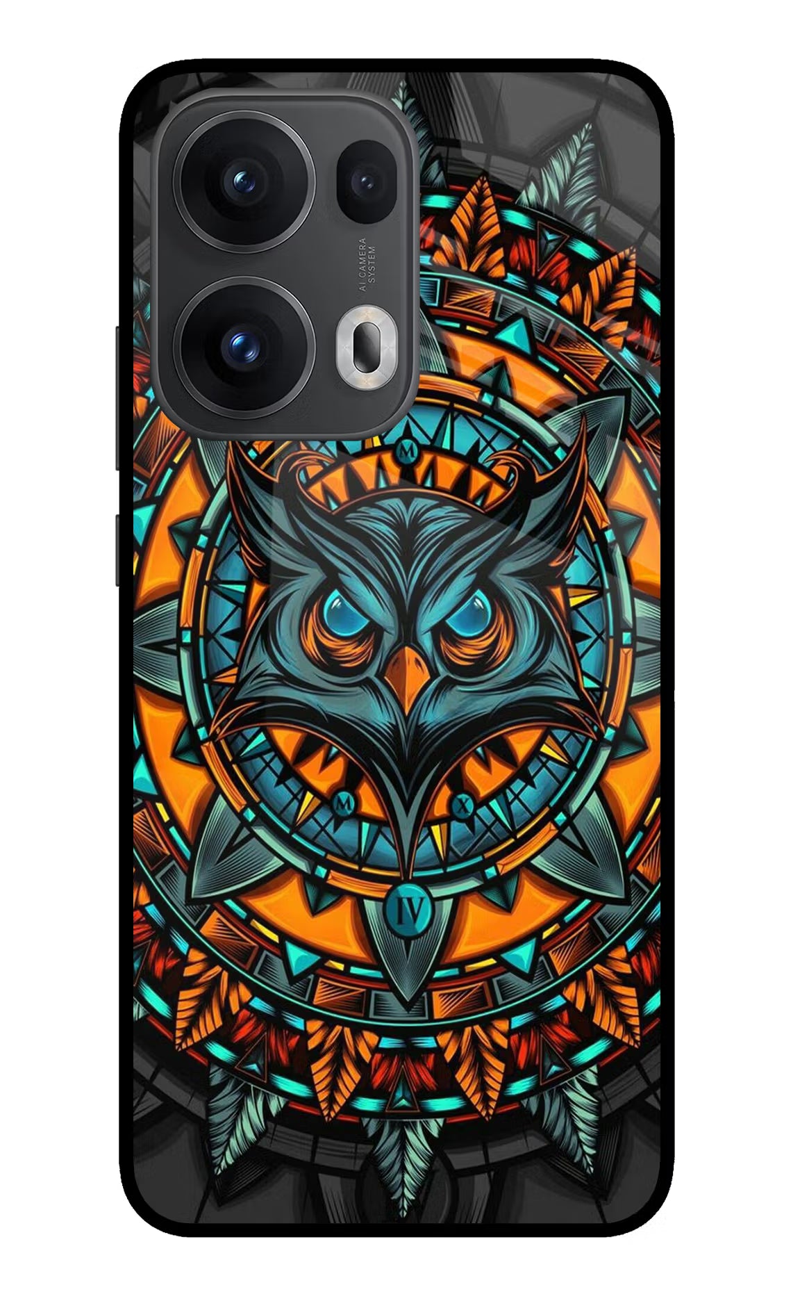 Angry Owl Art Oppo Reno13 Pro 5G Glass Case Back Cover by Casekaro