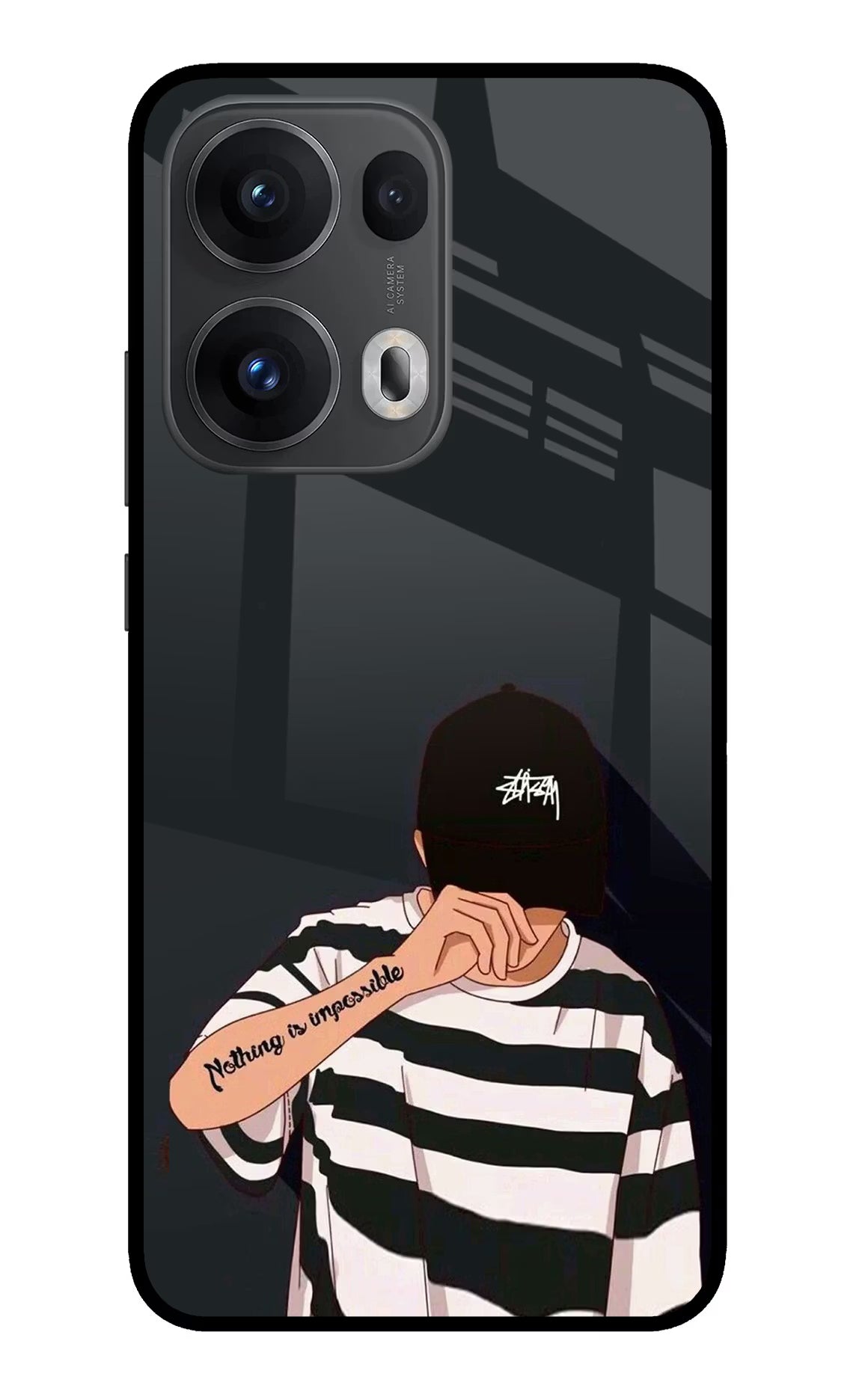 Aesthetic Boy Oppo Reno13 Pro 5G Glass Case Back Cover by Casekaro
